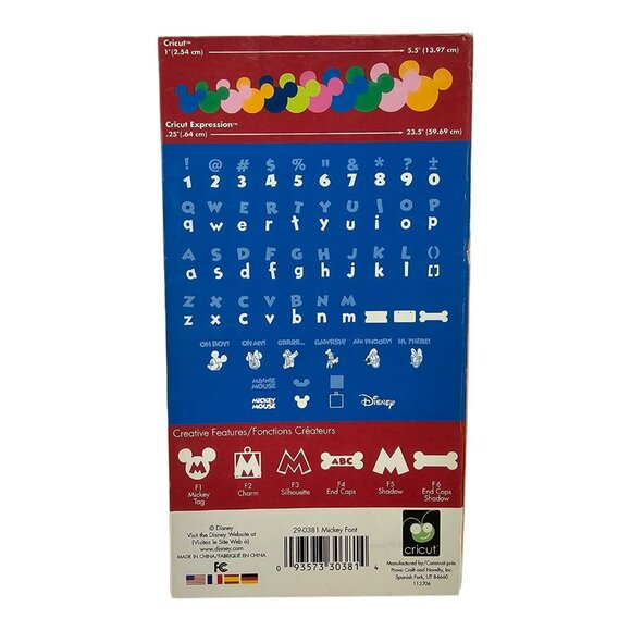 Cricut Provo Craft Cartridge Disney Mickey Font 290381 Link Status Unknown - Picture 3 of 11